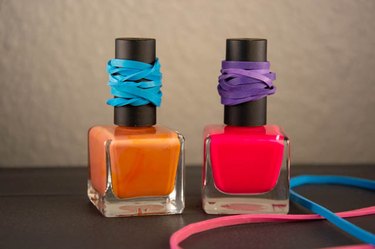 An image of a nail polish bottle rubber band hack