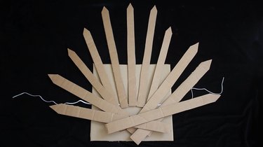 Spikes glued onto cardboard