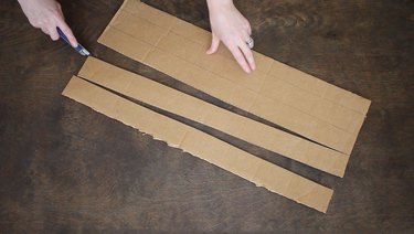 Cutting long strips of cardboard