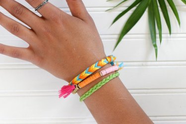 Easy to make mosquito repellent bracelets in fun summer colors