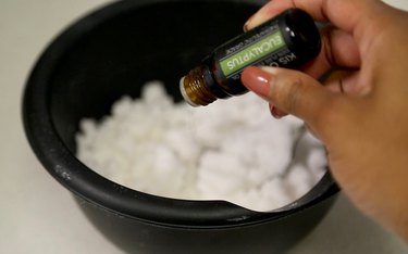 add essential oils to diy natural cold and flu congestion shower tablets