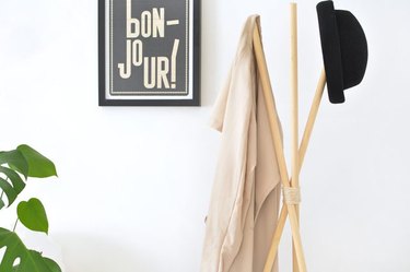 DIY teepee hat and coat rack