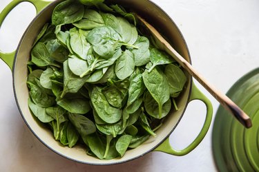 Spinach in a pot