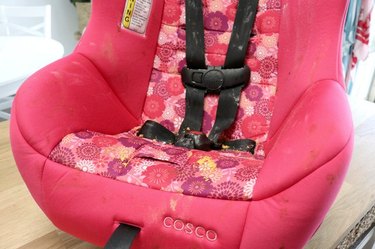 Grimy carseat ripe for a good cleaning