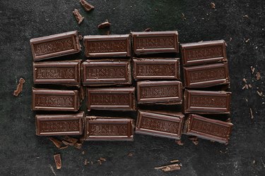 Slice Hershey's chocolate bar