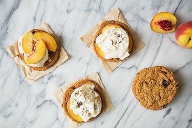 Peaches and Pecan Bourbon Ice Cream Sandwiches Recipe