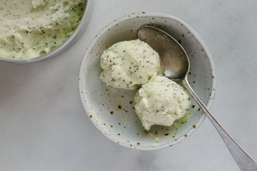 Use a just warm spoon to make for easy scooping.