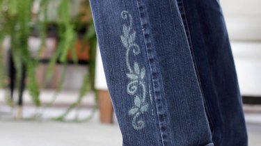 Give your plain jeans some personality by using a stencil and bleach to add some fun designs. Cover them with patterns or just put a few strategically placed pictures to alter your jeans and make them your own.