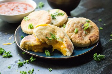 Cheese papusas on a plate