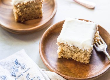 Banana cake on plates