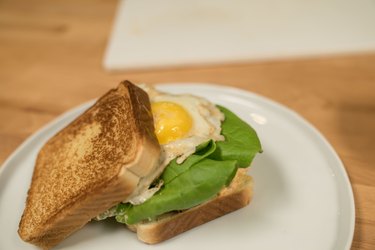 Fried Egg Green Tomato Sandwich with Pimento Cheese