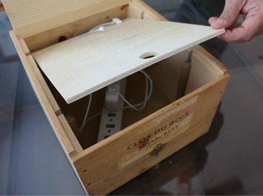 Wine Crate Gadget Storage System