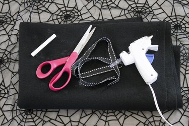 DIY spiderweb poncho supplies