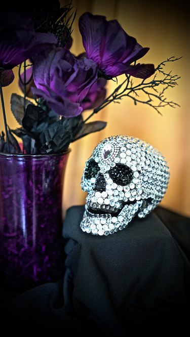 DIY Gemstone Studded Halloween Skull