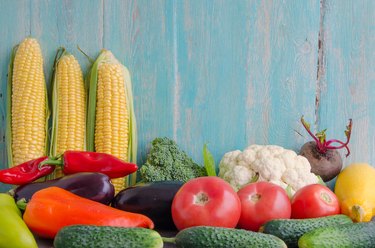 Closeup de verduras maduras