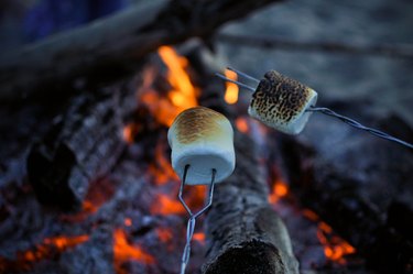 marshmallows roasting over bonfire