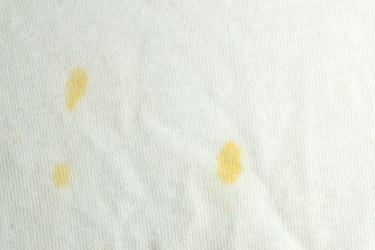 Mustard stain on white cloth