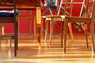 Wooden Chairs And Table On Hardwood Floor