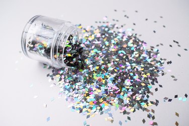 Confetti spilling out from bottle