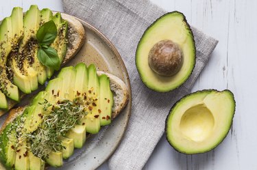 Toast with avocado and cress