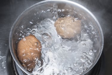 Eggs in boiling water