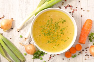 Vegetable broth with herbs