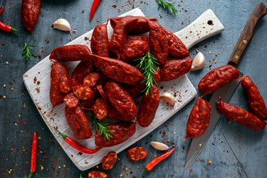 Spanish pork chorizo sausages made with paprika, garlic, chilli and rosemary