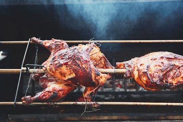 Preparing meat for a party or celebration