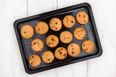 Cookies With Chocolate on baking pan