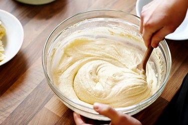 Chef making muffins batter