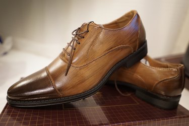 Brown leather shoes  oxfords  style