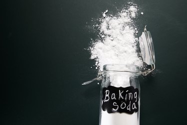 Baking soda spilled on table