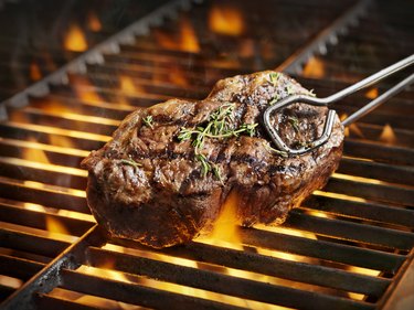 BBQ sirloin steak with fresh thyme