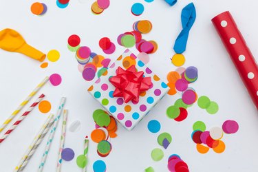 ready for the party.Party items overhead shot