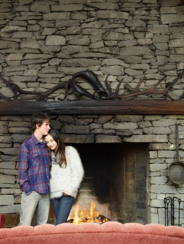 rustic stone fireplaces