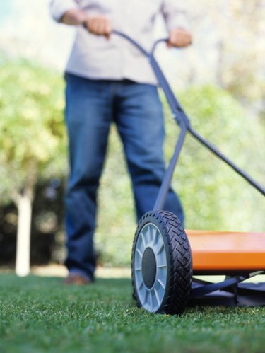 Mowing uneven online lawn