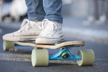 Close-up of a skateboarder