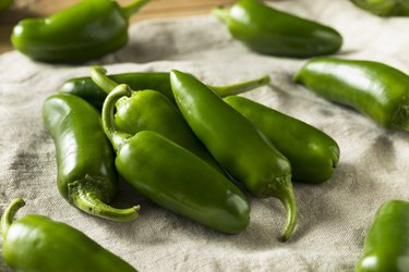 Raw green Organic Jalapeno Peppers