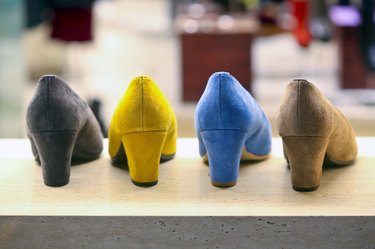 Female suede shoes color variations