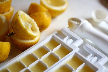 Lemon juice ice-cubes