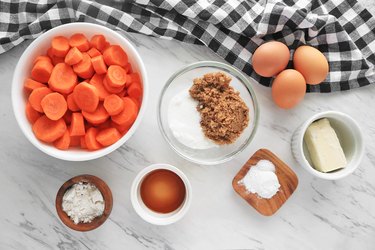 Ingredients for carrot soufflé