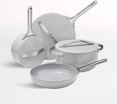 Caraway cookware in gray.