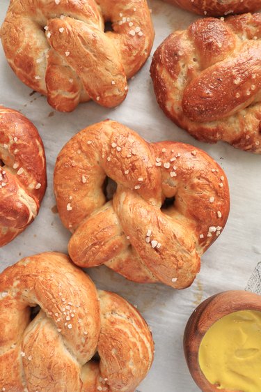 Completed soft pretzels