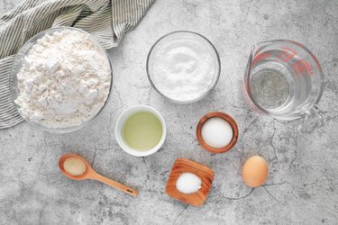 Ingredients for homemade baked soft pretzels