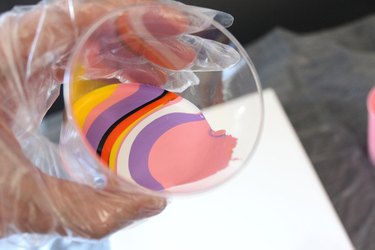 paint layers in plastic cup