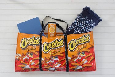 upcycled snack bag tote