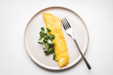 French omelette with salad