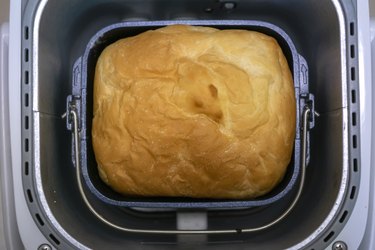 Freshly baked loaf in a bread machine