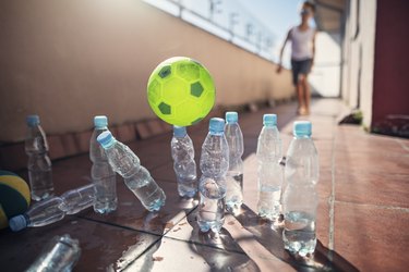 bowling with plastic bottles