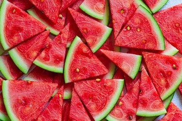 Wedges of fresh watermelon